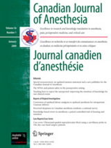Poza Canadian Journal of Anaesthesia